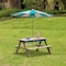 Gardenised Kids Picnic Play Table, Sandbox Table with Umbrella Hole and 2 Play Boxes with Removable Top, Gray QI004476 - alternate 4